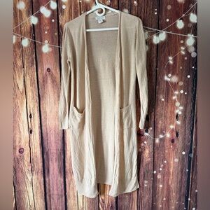 Rachel Zoe Light Weight Linen Blend Tan Women's Cardigan